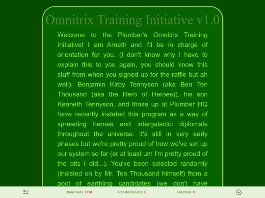 CYOAs/Omnitrix Training Intiative screenshot