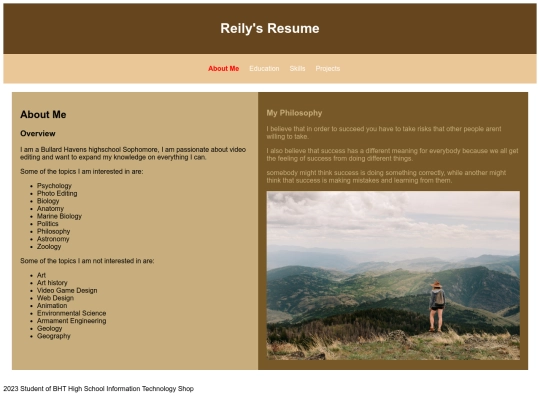 Reily portfolio screenshot