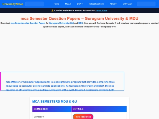 MCA/mcasemester screenshot