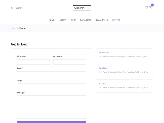 shopper template/contact screenshot