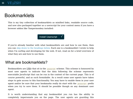 bookmarklets screenshot