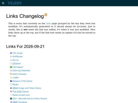 links/changelog screenshot