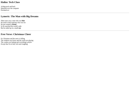 Poems screenshot