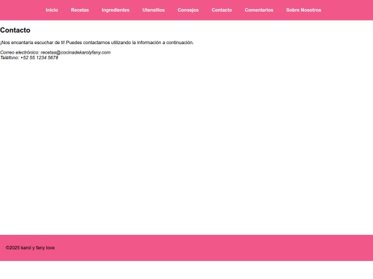 pages/contacto screenshot
