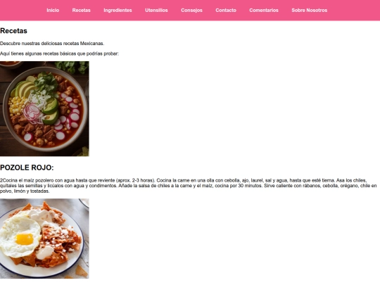 pages/recetas screenshot