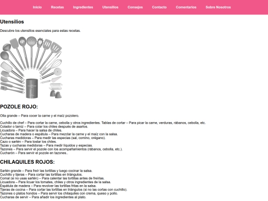 pages/utensilios screenshot