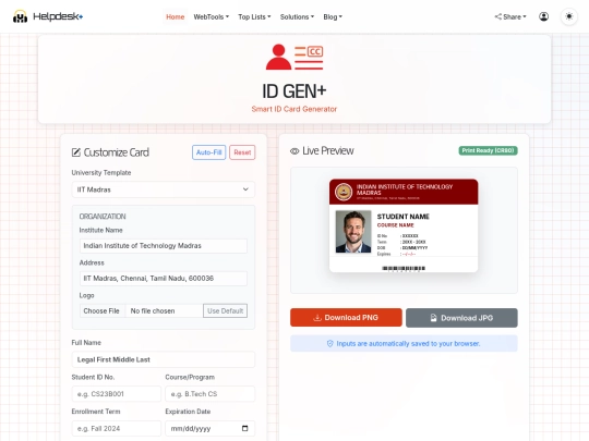 Testers/ID-GEN screenshot