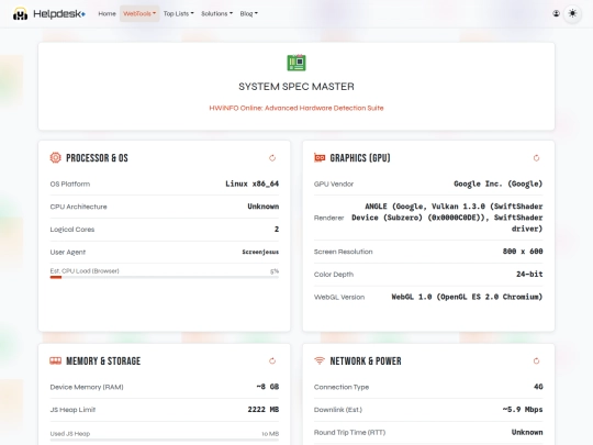 Testers/SYSTEM-SPEC-MASTER screenshot