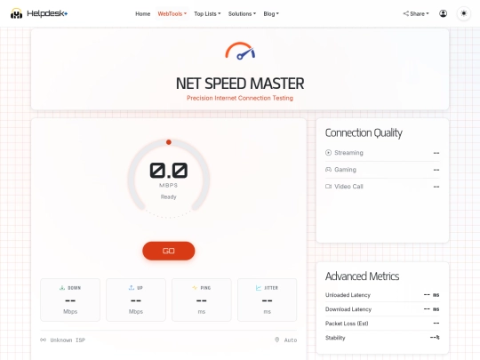 Testers/speedtest screenshot