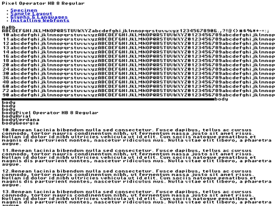 webfontkit-20230830-224510/pixeloperatorhb8-demo screenshot