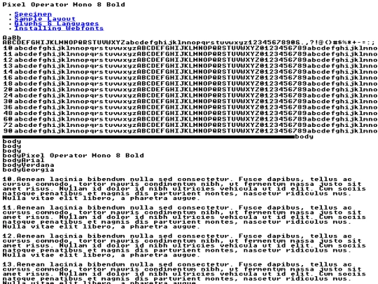 webfontkit-20230830-224510/pixeloperatormono8-bold-demo screenshot