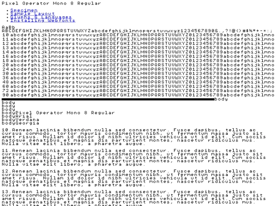 webfontkit-20230830-224510/pixeloperatormono8-demo screenshot