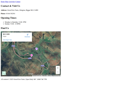 GreenView Farm/contact screenshot