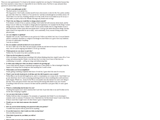 about-me/questionnaire screenshot