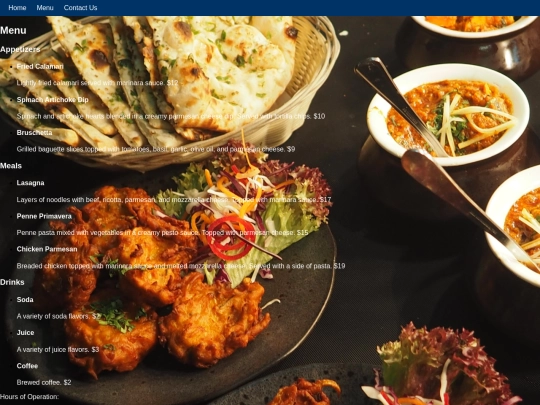 menu screenshot