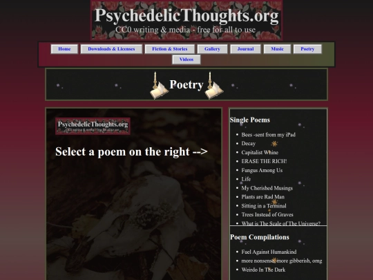 Webpages/poetry/poetry_page screenshot