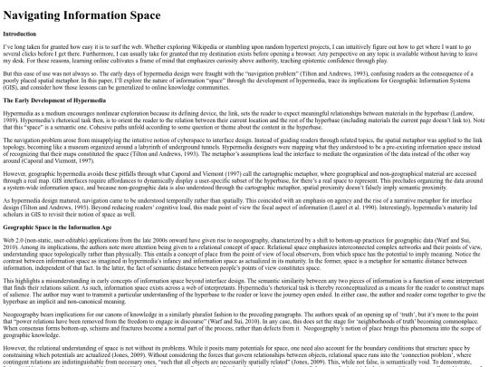 Navigating Information Space screenshot