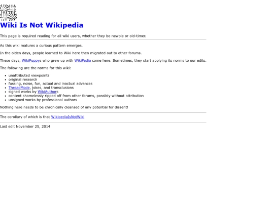 WikiIsNotWikiPedia screenshot