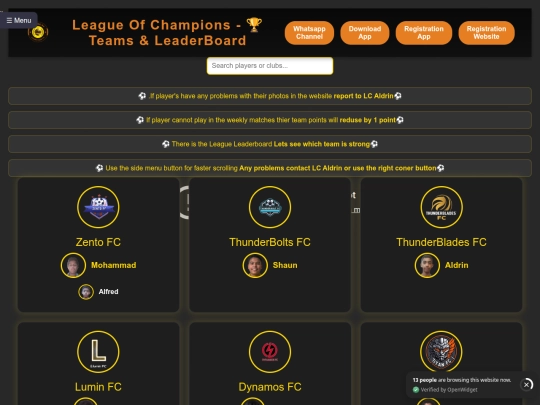 teams-leaderboard screenshot