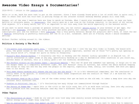 pages/posts/recommendations/videoessays_documentaries screenshot