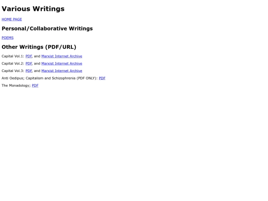 pages/writings screenshot
