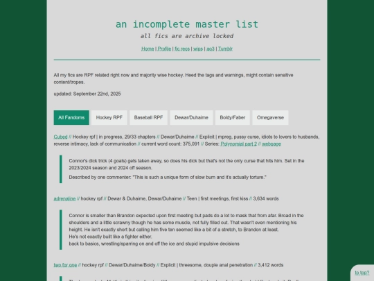 fic/master list screenshot
