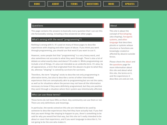 questions screenshot
