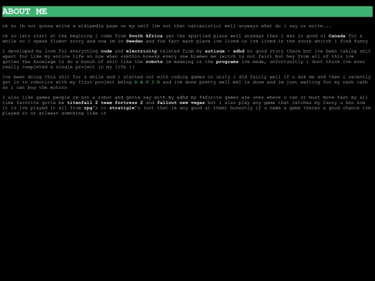 about-me screenshot