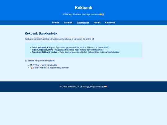 kekhegy/kekbank/bankkartyak screenshot