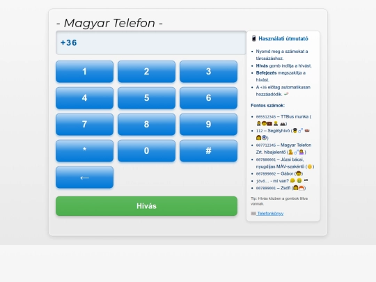 kekhegy/telefon2009 screenshot