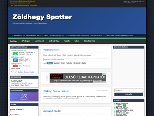 zoldhegy/spotting/regiindex screenshot