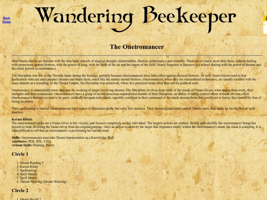 Earthdawn/oneiromancer screenshot