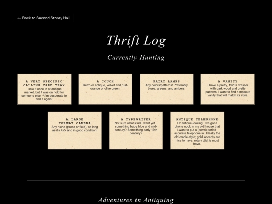 museum/thriftlog screenshot