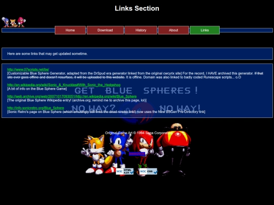 links screenshot
