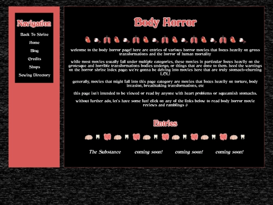 horror shrine/bodyhorror/bodyhorrorindex screenshot