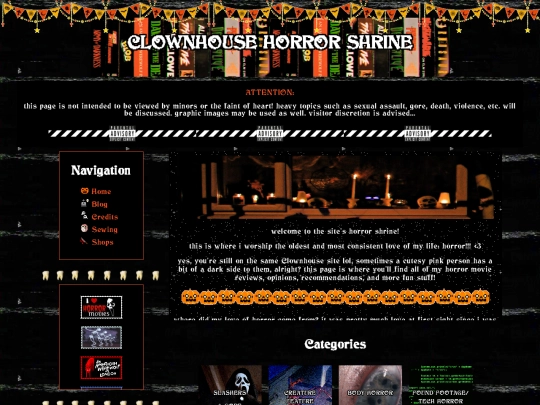 horror shrine/horrorshrineindex screenshot