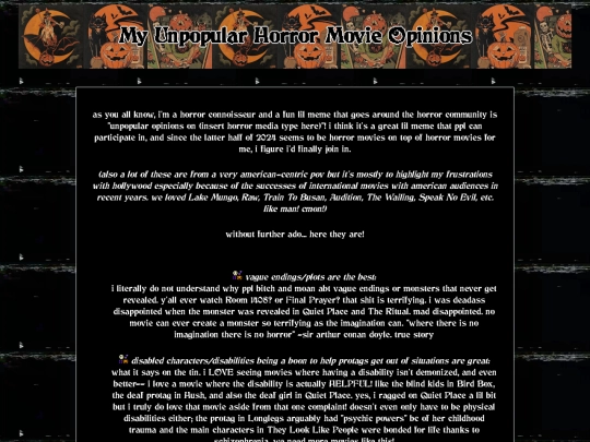 horror shrine/misc/horroropinions screenshot
