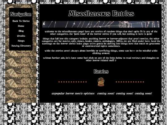 horror shrine/misc/miscindex screenshot