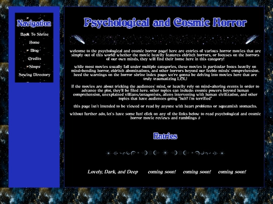 horror shrine/psychological/psychindex screenshot