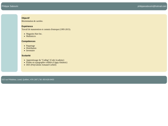 CV screenshot