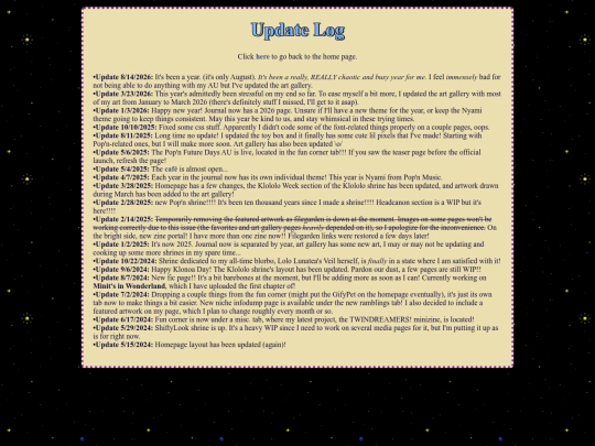 update-log screenshot