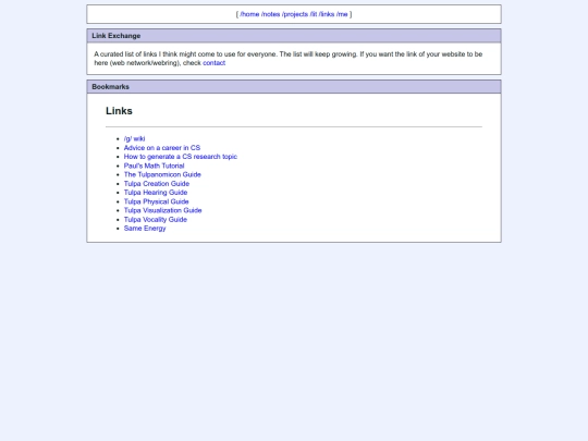links screenshot