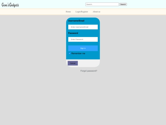 login screenshot