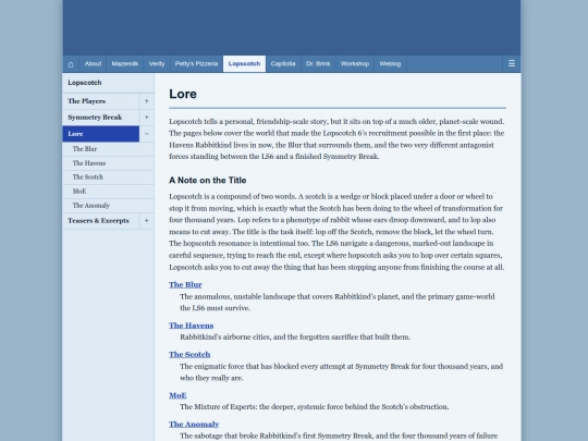 lopscotch/lore screenshot
