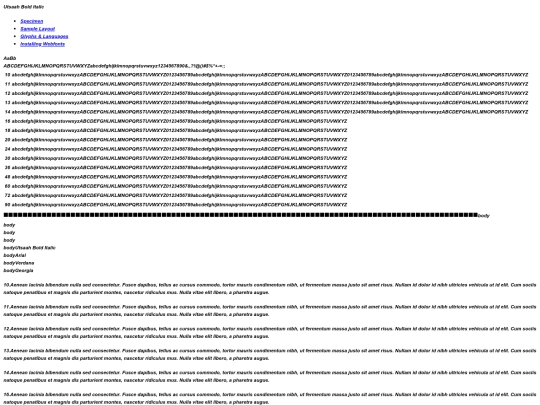 font/utsaahbi-demo screenshot