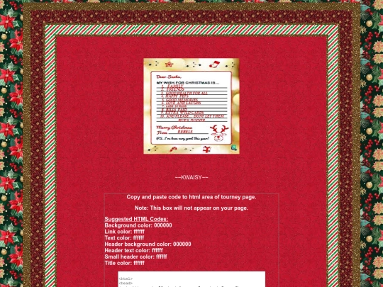 tourneypages/christmaswish screenshot