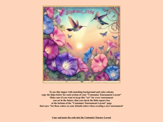 tourneypages/hummingbirds screenshot