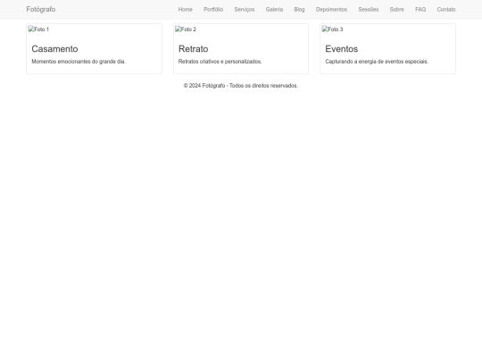 site de fotos/portfolio screenshot