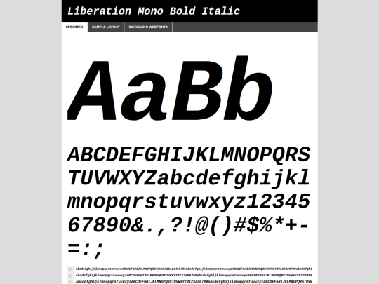 fonts/liberation-mono-fontfacekit/web fonts/liberationmono_bolditalic_macroman/LiberationMono-BoldItalic-demo screenshot