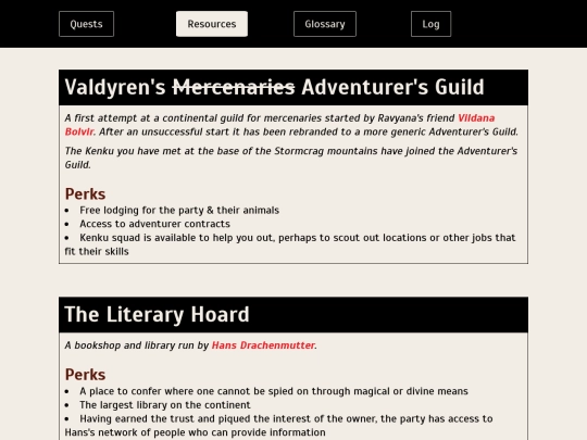 resources screenshot
